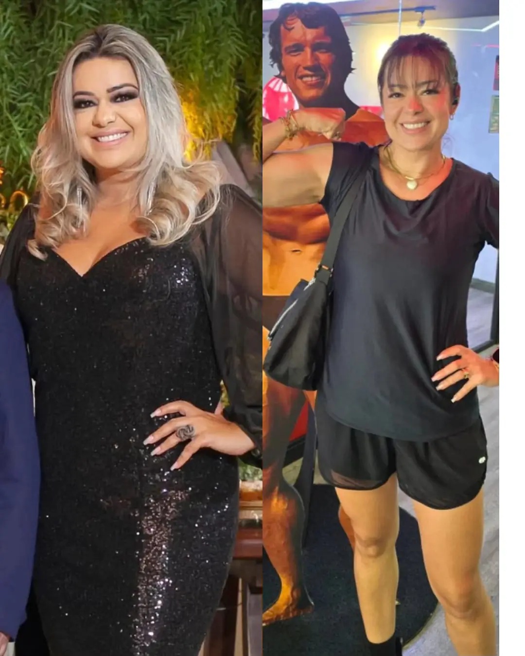 Foto de antes e depois de aluna do desafio